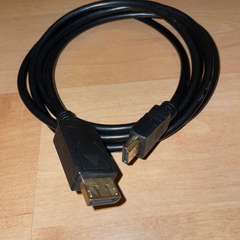Displayport til HDMI kabel 2m sort