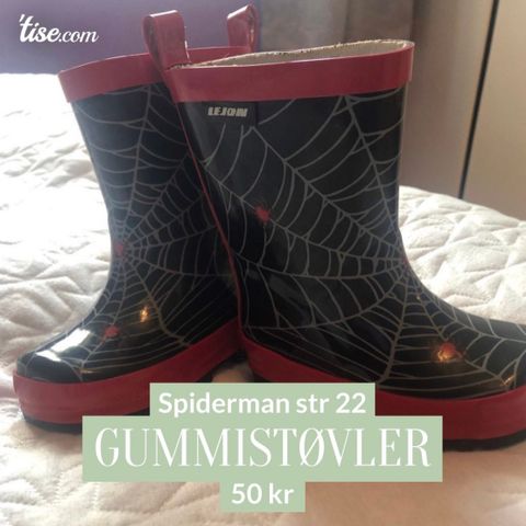 Spiderman gummistøvler str 22