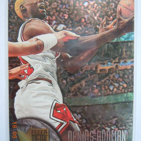 🏀 NBA Dennis Rodman Fleer Metal 1995-96 basketballkort samlerkort Chicago Bulls