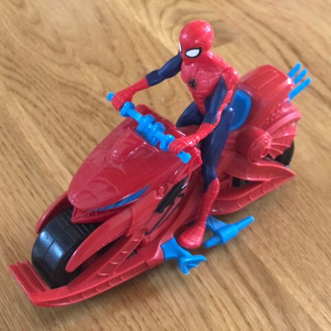 spiderman med motorsykle