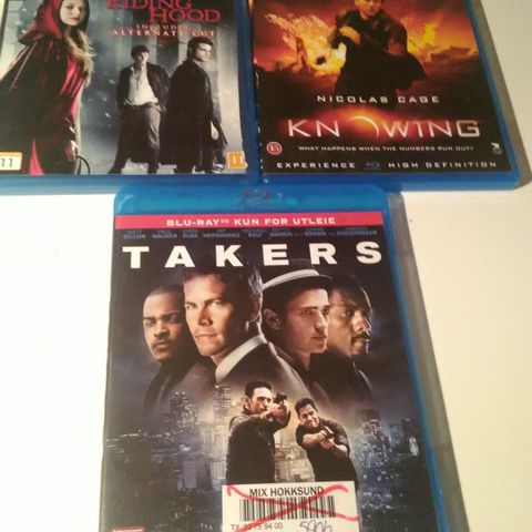 Engler & Demoner.   - Takers - Knowing -  Red Riding Hood.  Norske tekster