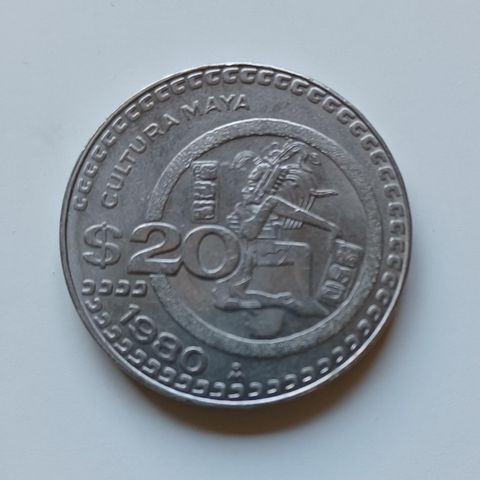Mexikansk mynt 1980 - 20 Pesos Coin/Mexikansk Dollar