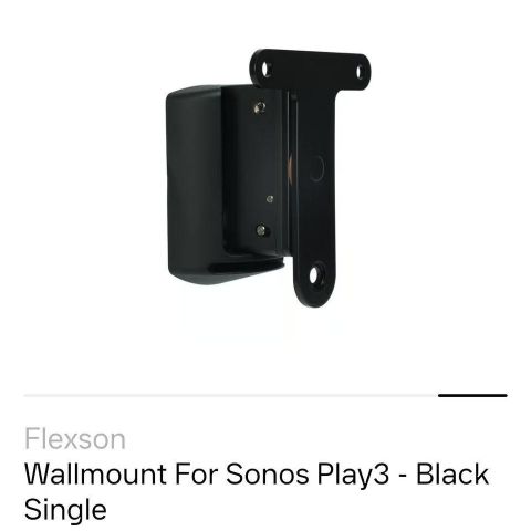 2 stk svarte Flexson veggfester til Sonos Play:3
