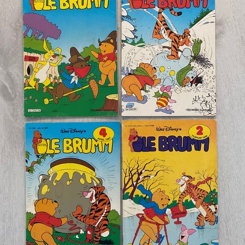 Ole Brumm Walt Disney 1986 og 1987 liten lot tegneserier