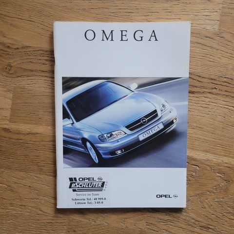 Brosjyre Opel Omega B 2000