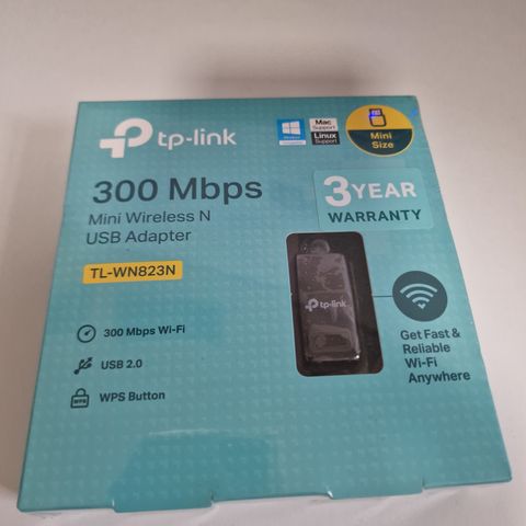 Ny tp-link 300 Mbps Mini Wireless N USB Adapter, TL-WN823N