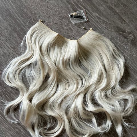 NEDSATT! Ubrukt hairextension 35 cm. platinablond