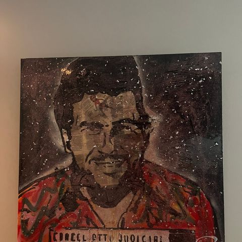 Maleri 80x80cm - Pablo escobar, akryl