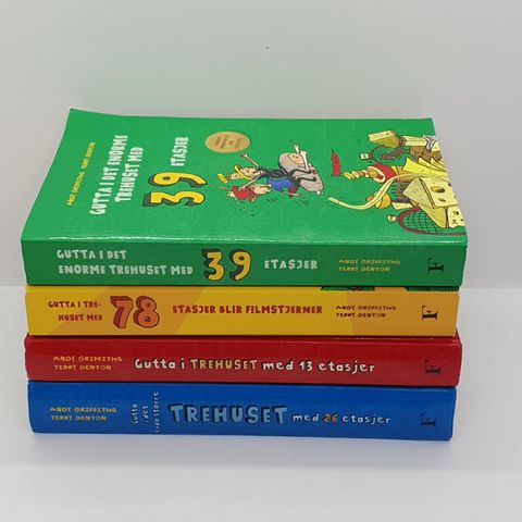 4 bøker fra serien Gutta i trehuset. Andy Griffiths