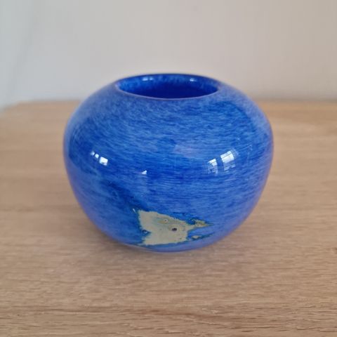 Vakker blå kunst vase.