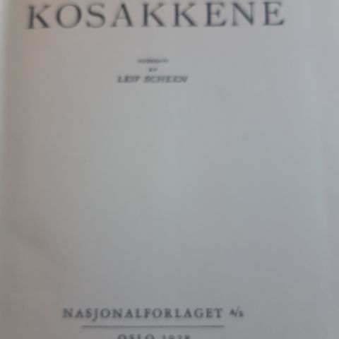 Leo Tolstoi "Kosakkene" 1928