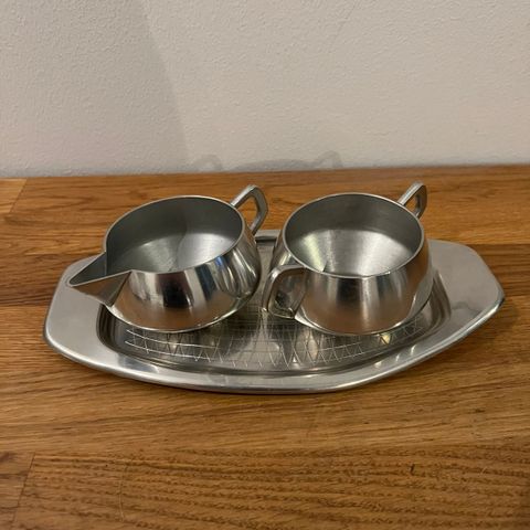 Pewter Tinn fløte og sukker sett