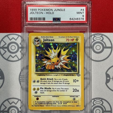 Pokemon - Jungle - Jolteon - Holo Unlimited - PSA 9 - Ønskes kjøpt!