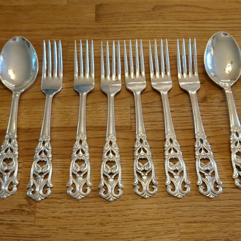 Østlandske sølv og Plet - Sølvplett Sonett - 60gr. gafler og skjeer