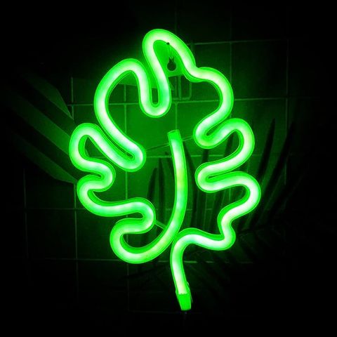 Neon Led Lampe Monstera (Grønn Blad)