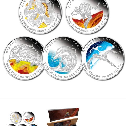 2009 Discover Australia 5 Coin 1oz Silver Proof Set