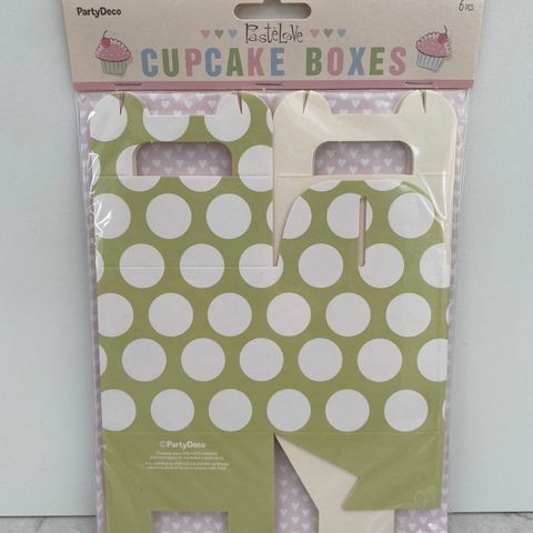 NY! Cupcake boxes - esker til muffins - kake esker - baking 6 stk, selges!