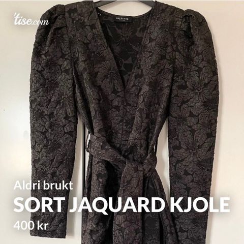 Sort Jaquard Kjole