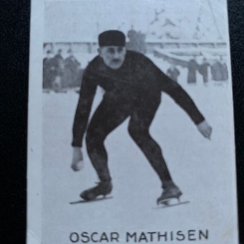 Oscar Mathisen Skøyter sigarettkort fra ca 1930 Tiedemanns Tobak