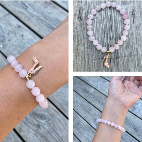 Rosa quartz armbånd