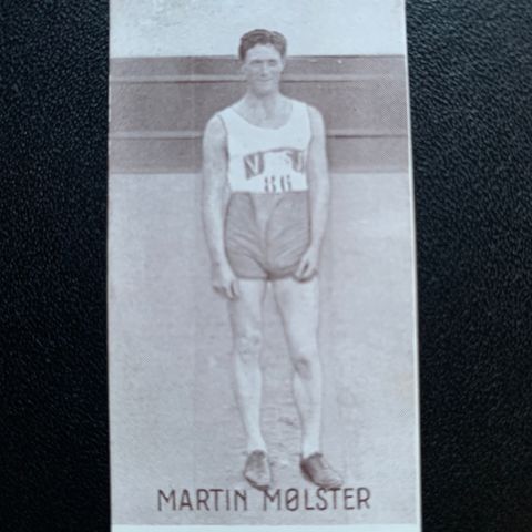 Martin Mølster Voss NM 1929 Kule friidrett sigarettkort Tiedemanns Tobak