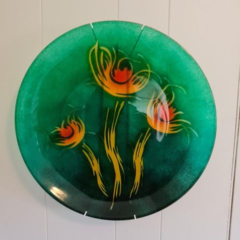 Retro glasskunst, signert Stenige Slott