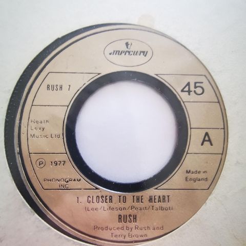 Rush - Closer To The Heart 7"