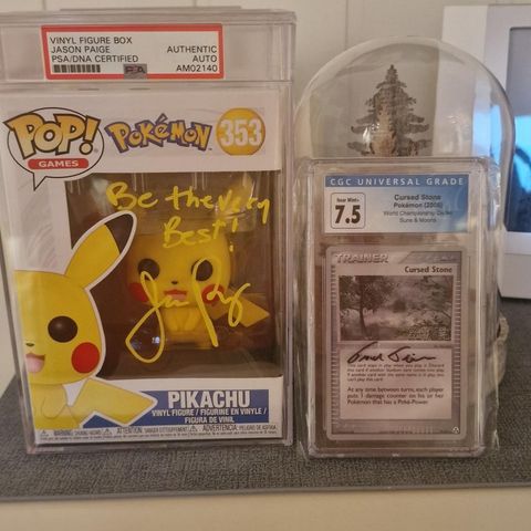 Signert Pokemon funko pop! Og signert CGC slab