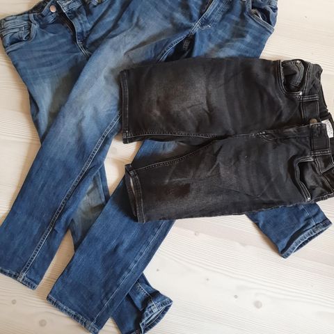 Olabukser / jeans str 164 + shorts str 164