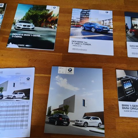 BMW E8X, E81, E87, E82 og E88 1-serie brosjyrer originale