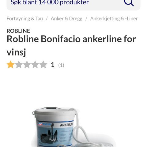 Robline Bonifacio ankerline for vinsj