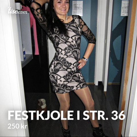 Festkjole i str. 36 (S)