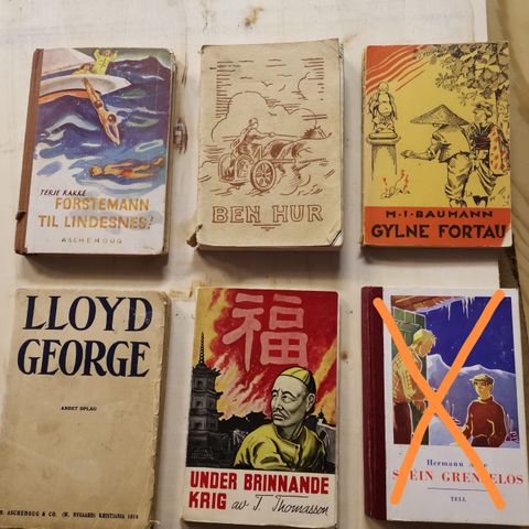 5 bøker Lloyd George, Ben Hur, Førstemann til Lindesnes