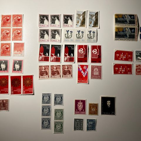 Div. ubrukte frimerker under 1kr