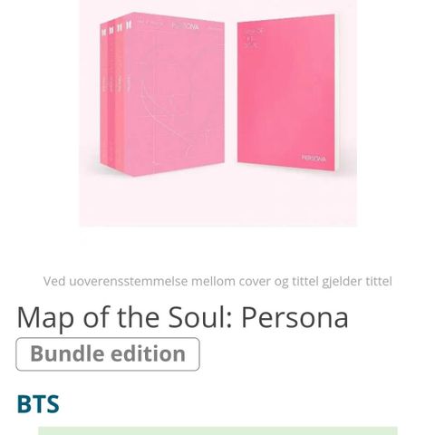 Uåpnet BTS Map of the Soul: Persona (Bundle)