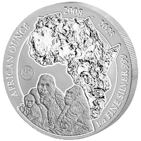 Rwanda 2023 MOUNTAIN GORILLA - 1 OZ SØLV ANNIVERSARY EDITION