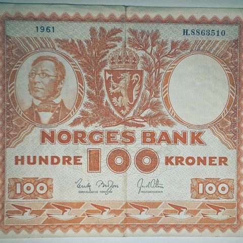 100 kroner seddel 1961H