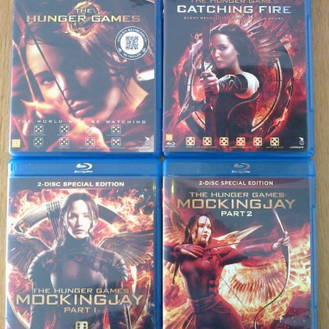 The Hunger Games 1-4 på Blu-ray selges samlet