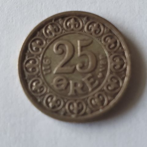 25 øre Danmark 1911 sølvmynt