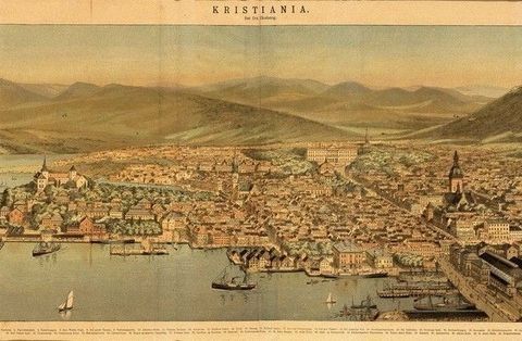 Gamle Oslo Bilde fra sent 1800-tallet
