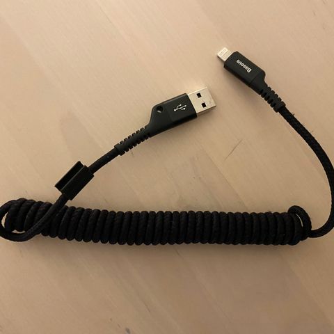 Baseus USB-A-lightning med spiral-kabel