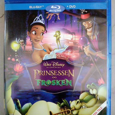 Blu-ray barnefilm. Prinsessen og Frosken. Disney kl. nr.49. Norsk tale og tekst.