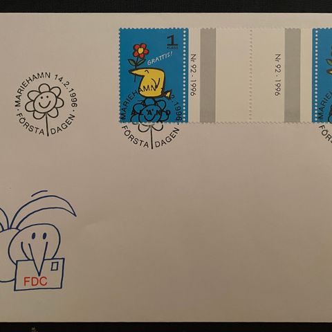 Åland 1996:  FDC gutterpar, AFA 108