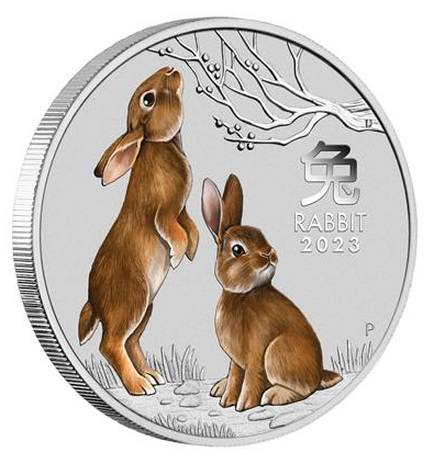 2023 Australia 1/2 oz Sølv Lunar S3 «Year of the Rabbit» BU M/Kapsel i farger
