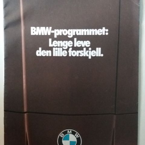 1978 BMW Modellprogram -brosjyre. ( NORSK )