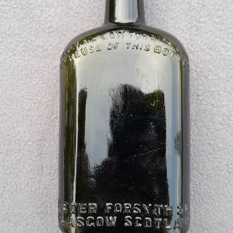 Vintage Peter Forsyth & Co wiskyflaske, bud.