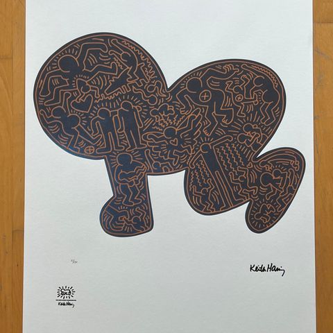 Keith Haring Litografi 50x70 limited edition 73/150