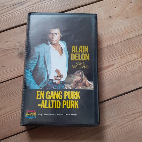 EN GANG PURK - ALLTID PURK. ALAIN DELON. NORSK BIG BOX VHS UTLEIEFILM.