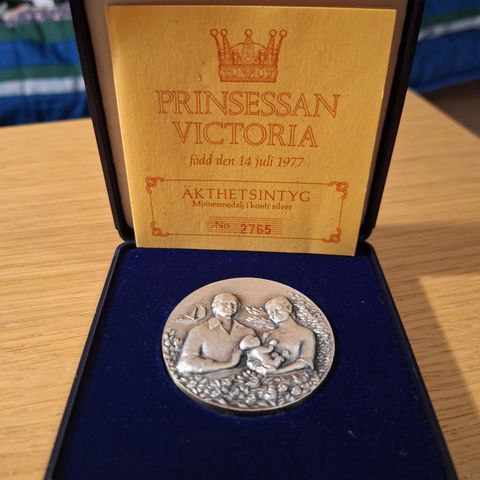 Medalje - Prinsessan Victoria 14. juli 1977 i sølv nr. 2765
