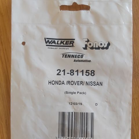 Ny tetningsring for eksos Honda / Rover / Nissan